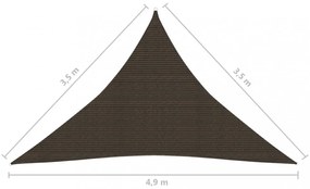 barna HDPE napvitorla 160 g/m² 3,5 x 3,5 x 4,9 m