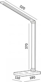 LED dimmelhető asztali lámpa vezeték nélküli töltővel NOBLITE Q LED/7W/230V 3000/4000/6500K fekete