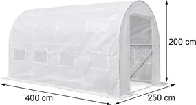 Melegház fólia 200x250x400 cm váz nélkül fehér