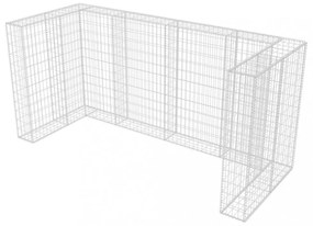 acél gabion 3 db gurulós kukához 250 x 100 x 120 cm
