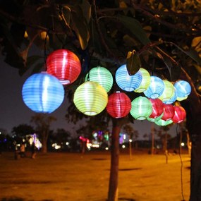 Party lampion, 10 LED-es, elemes