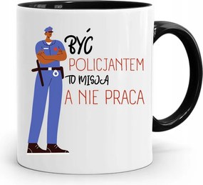 Fekete Rendőr Bögre Rendőrnek Lenni Egy Küldetés, fényképes nyomtatással