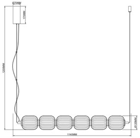 Zuma Line 003064-034748 - LED függőlámpa kábelen AKARI LED/50W/230V arany