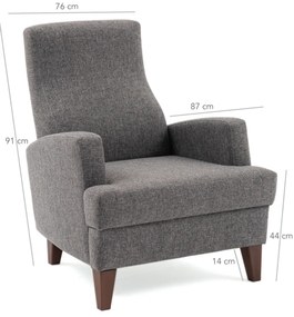 Kana Bergere Dark Grey fotel