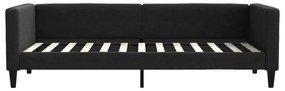 fekete kihúzható szövet heverő 80 x 200 cm