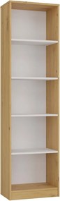 R50 polcos szekrény, 50x182x30 cm, tölgy-fehér