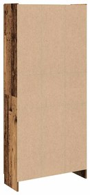 antik fa színű szerelt fa magasszekrény 82,5 x 30,5 x 185 cm