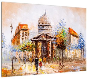 Kép - Festett városi emlékmű (70x50 cm)
