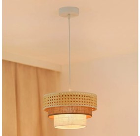 Brilagi - CEDAR LUNETA rattan függeszték 1xE27/15W/230V, 25 cm, barna/krém
