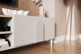 Amilio RTV szekrény 220 cm - kasmír / olajozott tölgy / kasmír fogantyú