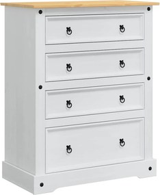 vidaXL Tárolódobozok Corona Fehér 92 x 48 x 114 cm Tömör fenyőfa