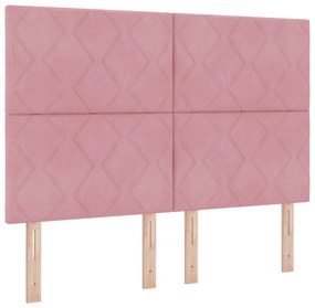 Rózsaszín Párnázott Boxspring Ágy Matrac 140x200 cm