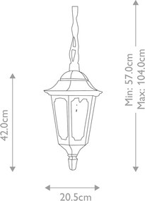 Elstead Lighting Parish PR9-BLACK Függőlámpa 1x60W/E27 IP44