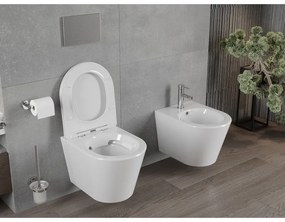 Mexen Rico Rimless akasztós tál szabadon eső üléssel SLIM, 48 x 35 cm, fehér, 30720400