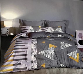 GEOMETRY szürke fotó ágynemű 140x200cm 7 szett csomag