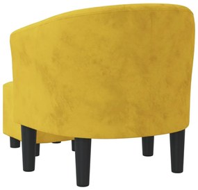 sárga bársony kagylófotel lábzsámollyal