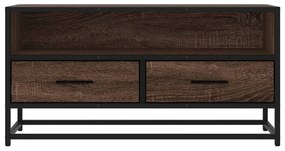 barna tölgy színű szerelt fa és fém TV-szekrény 80x34,5x40 cm