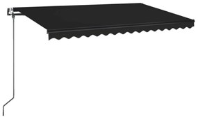 antracitszürke szélérzékelős és LED-es napellenző 400x350 cm