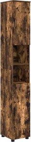 vidaXL Fürdőszoba Székény Füstölt tölgy 30 x 35 x 192 cm Faanyag & Fém
