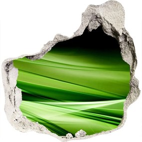 3d lyuk fal dekoráció Zöld hullámok háttér nd-p-87078667
