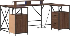 vidaXL Asztal fiókkal Barna Tölgy 182 x 101 x 87,5 cm Faanyag