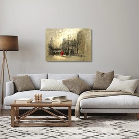 Üveg kép - A város vázlata (70x50 cm)