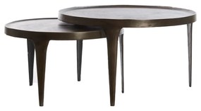 Barna kerek dohányzóasztal szett 2 db-os ø 75 cm Tobias – Light &amp; Living