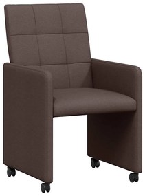 Kerekes Étkező Székek 2 pcs sötétbarna 58 x 65 x 94 cm szövet