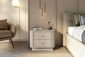 Vesper éjjeliszekrény készlet 2 db-os 56 cm - kasmír / arany fogantyúk