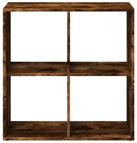 füstös tölgy szerelt fa elválasztó könyvespolc 69,5x29x69,5 cm