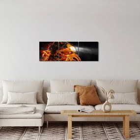 Kép - Motoros lángokkal (órával) (90x30 cm)