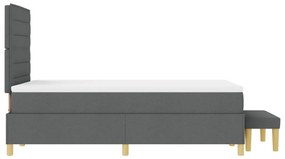 Box Spring Ágy matraccal és paddal Sötétszürke 120x190 cm Szövet