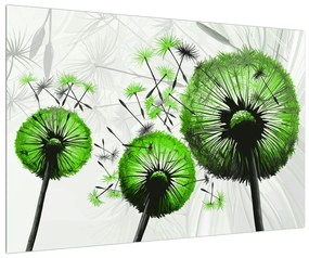 Kép -zöld pitypang pehely (90x60 cm)