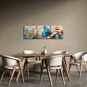 Kép - Virágok és pillangók festése (órával) (90x30 cm)