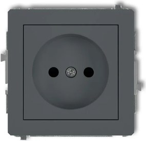 Karlik Deco grafit matt földelés nélküli szimpla aljzat 28DGP-1