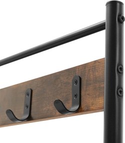 Fém előszobafal TAYLOR 72x175 cm, fekete/rusztikus barna