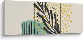 Kép - Absztrakt lapok N⁰3 (órával) (90x30 cm)