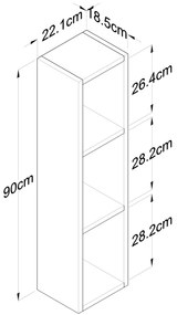 Fali polc E3 - 224