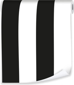 Tapéta Csíkok Fekete-fehér Flizelin Fal Tapéta Hálószoba Nappali Tekercs