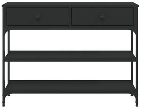 fekete szerelt fa tálalóasztal 100x25x75 cm