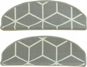 Világosszürke 3D Cubes Lépcsőszőnyeg Rátétek