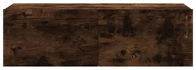 füstös tölgy színű szerelt fa fali TV-szekrény 100 x 30 x 30 cm