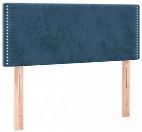 sötétkék bársony fejtámla 100x5x78/88 cm