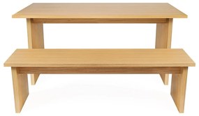 Étkezőasztal tölgyfa dekoros asztallappal 90x160 cm Stripe – Woodman