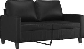 vidaXL 2 személyes fekete műbőr kanapé 120 cm