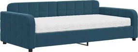 vidaXL kék bársony heverő matraccal 100 x 200 cm