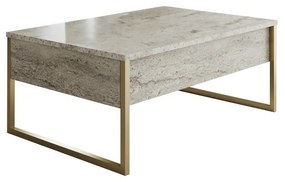 Luxe Travertine and Gold konferenciaasztal