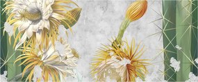 Kép - virágzó kaktuszok, vintage (120x50 cm)