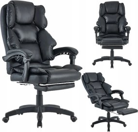 Irodai szék Főnöki szék Forgatható lábtartó Munkaasztal Fekete