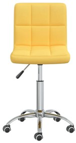 mustársárga szövetborítású forgó étkezőszék